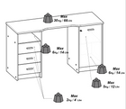 Arielle Large Black and Oak Office Desk with Storage Cupboard and Drawers - FurniComp
