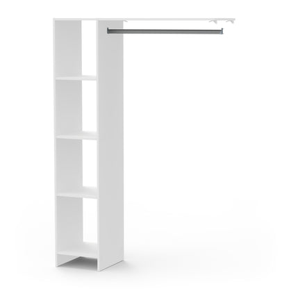 Astrid Open Wardrobe with Shelves and Rail - Matt White - FurniComp