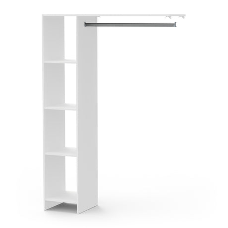 Astrid Open Wardrobe with Shelves and Rail - Matt White - FurniComp