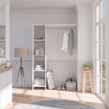 Astrid Open Wardrobe with Shelves and Rail - Matt White - FurniComp