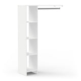 Astrid Open Wardrobe with Shelves and Rail - Matt White - FurniComp