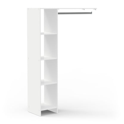 Astrid Open Wardrobe with Shelves and Rail - Matt White - FurniComp