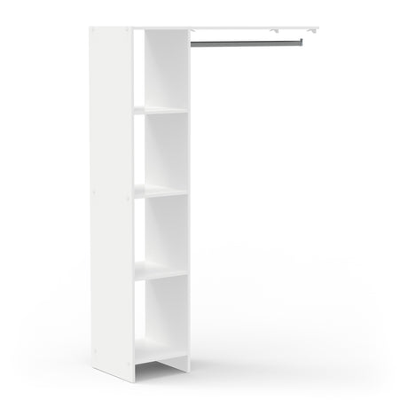 Astrid Open Wardrobe with Shelves and Rail - Matt White - FurniComp