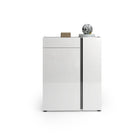 Athens 2 Door 1 Drawer White Gloss and Anthracite 20 Pair Shoe Cabinet - FurniComp
