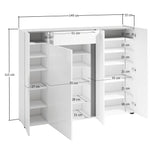 Athens 4 Door 1 Drawer White Gloss and Anthracite 40 Pair Shoe Cabinet - FurniComp