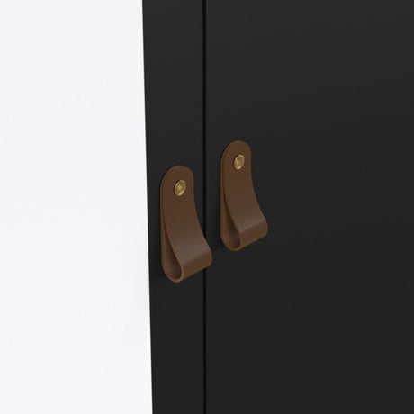 Audrey 100cm 2 Door 2 Drawer Mirrored Wardrobe-Black - FurniComp