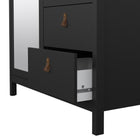 Audrey 100cm 2 Door 2 Drawer Mirrored Wardrobe-Black - FurniComp