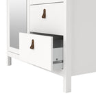 Audrey 100cm 2 Door 2 Drawer Mirrored Wardrobe-White - FurniComp