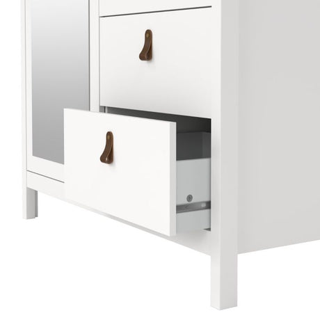 Audrey 100cm 2 Door 2 Drawer Mirrored Wardrobe-White - FurniComp