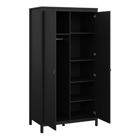 Audrey 100cm 2 Door Wardrobe-Black - FurniComp