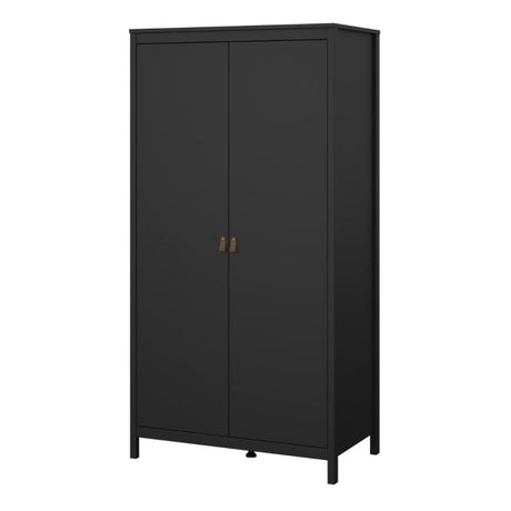 Audrey 100cm 2 Door Wardrobe-Black - FurniComp