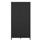 Audrey 100cm 2 Door Wardrobe-Black - FurniComp