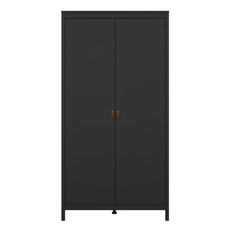 Audrey 100cm 2 Door Wardrobe-Black - FurniComp