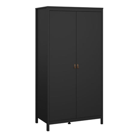 Audrey 100cm 2 Door Wardrobe-Black - FurniComp