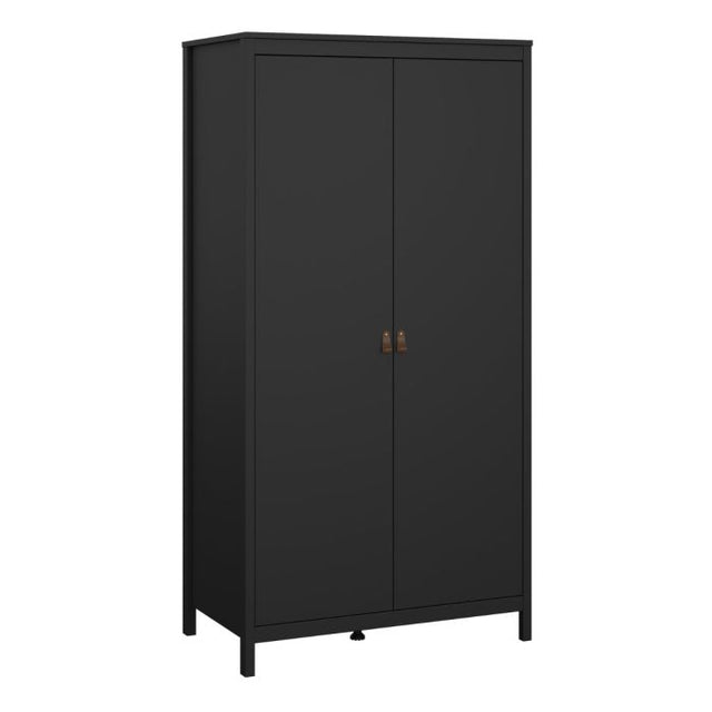 Audrey 100cm 2 Door Wardrobe-Black - FurniComp