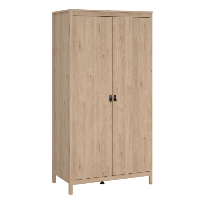 Audrey 100cm 2 Door Wardrobe-Jackson Hickory Oak - FurniComp