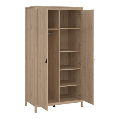 Audrey 100cm 2 Door Wardrobe-Jackson Hickory Oak - FurniComp