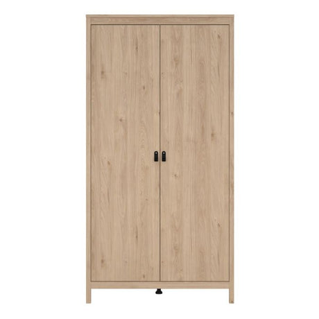Audrey 100cm 2 Door Wardrobe-Jackson Hickory Oak - FurniComp