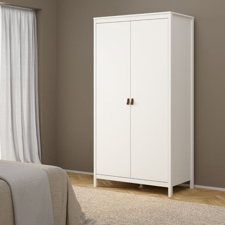 Audrey 100cm 2 Door Wardrobe-White - FurniComp