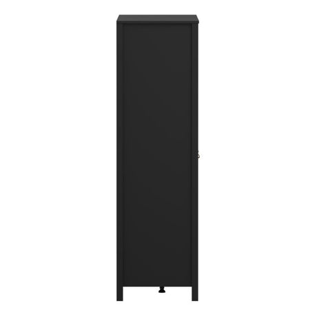 Audrey 150cm 3 Door 2 Drawer Mirrored Wardrobe-Black - FurniComp