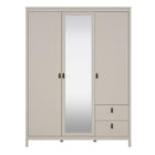 Audrey 150cm 3 Door 2 Drawer Mirrored Wardrobe-Cashmere - FurniComp