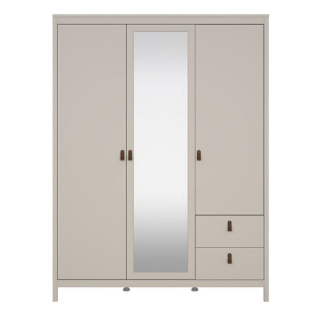 Audrey 150cm 3 Door 2 Drawer Mirrored Wardrobe-Cashmere - FurniComp
