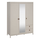 Audrey 150cm 3 Door 2 Drawer Mirrored Wardrobe-Cashmere - FurniComp