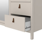 Audrey 150cm 3 Door 2 Drawer Mirrored Wardrobe-Cashmere - FurniComp