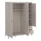 Audrey 150cm 3 Door 2 Drawer Mirrored Wardrobe-Cashmere - FurniComp
