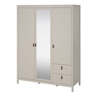 Audrey 150cm 3 Door 2 Drawer Mirrored Wardrobe-Cashmere - FurniComp