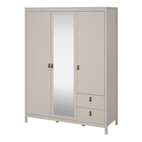 Audrey 150cm 3 Door 2 Drawer Mirrored Wardrobe-Cashmere - FurniComp