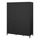 Audrey 150cm 3 Door Wardrobe-Black - FurniComp