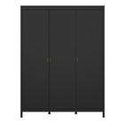 Audrey 150cm 3 Door Wardrobe-Black - FurniComp