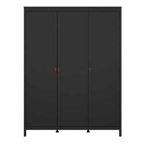 Audrey 150cm 3 Door Wardrobe-Black - FurniComp