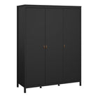 Audrey 150cm 3 Door Wardrobe-Black - FurniComp