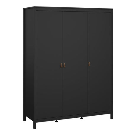 Audrey 150cm 3 Door Wardrobe-Black - FurniComp