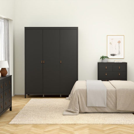 Audrey 150cm 3 Door Wardrobe-Black - FurniComp
