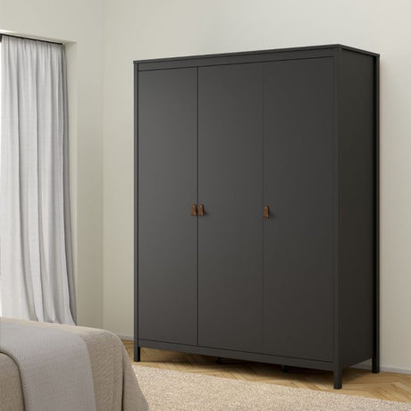 Audrey 150cm 3 Door Wardrobe-Black - FurniComp