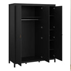 Audrey 150cm 3 Door Wardrobe-Black - FurniComp