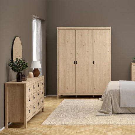 Audrey 150cm 3 Door Wardrobe-Jackson Hickory Oak - FurniComp
