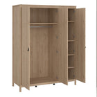 Audrey 150cm 3 Door Wardrobe-Jackson Hickory Oak - FurniComp