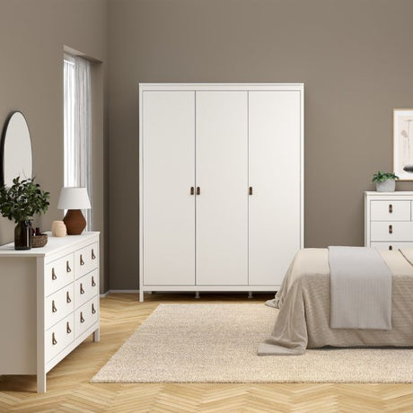 Audrey 150cm 3 Door Wardrobe-White - FurniComp