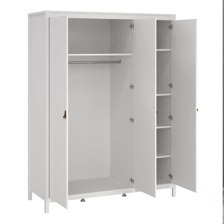 Audrey 150cm 3 Door Wardrobe-White - FurniComp