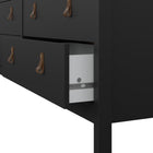 Audrey 160cm Wide 8 Drawer Chest of Drawer-Black - FurniComp