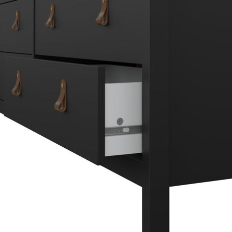 Audrey 160cm Wide 8 Drawer Chest of Drawer-Black - FurniComp
