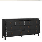 Audrey 160cm Wide 8 Drawer Chest of Drawer-Black - FurniComp