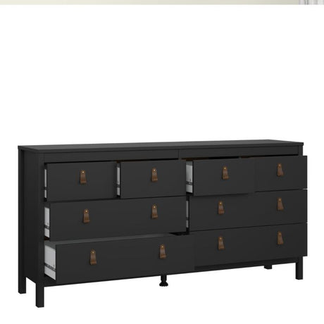 Audrey 160cm Wide 8 Drawer Chest of Drawer-Black - FurniComp