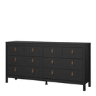 Audrey 160cm Wide 8 Drawer Chest of Drawer-Black - FurniComp