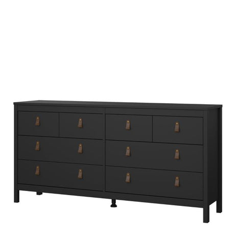 Audrey 160cm Wide 8 Drawer Chest of Drawer-Black - FurniComp