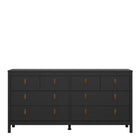 Audrey 160cm Wide 8 Drawer Chest of Drawer-Black - FurniComp